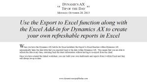 Tip Of The Day - Monday, October 28, 2013