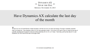 Have Dynamics AX calculate the last day of the month