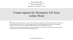 Create reports for Dynamics AX from within Word