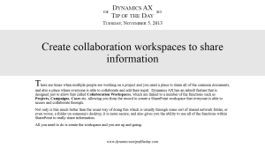 Create collaboration workspaces to share information