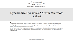 Synchronize Dynamics AX with Microsoft Outlook