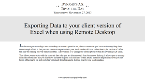 Exporting Data to your client version of Excel when using Remote Desktop