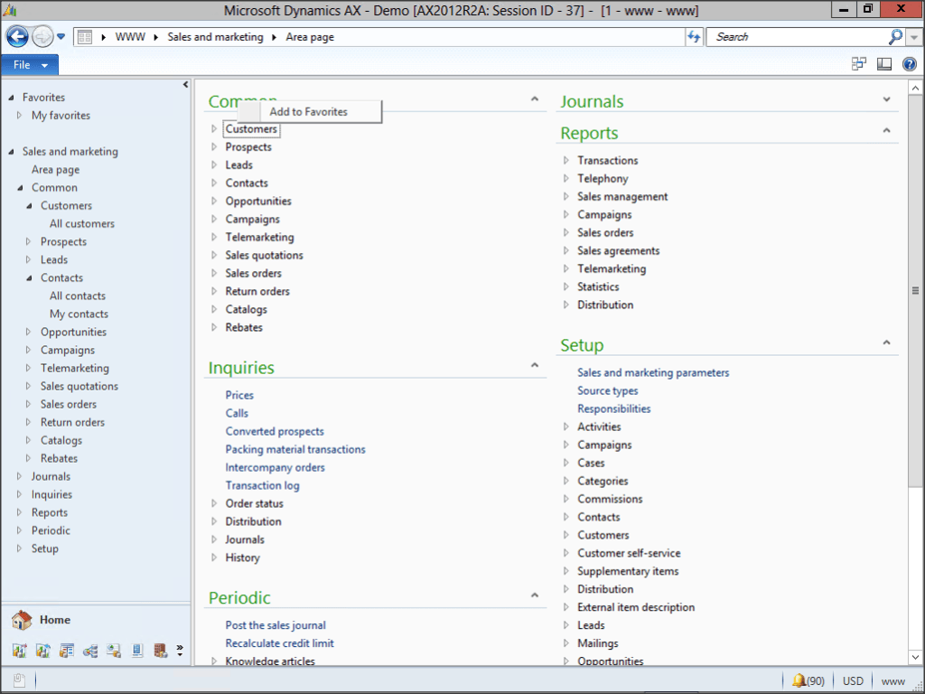 Menu Item Group Add Entire Menu Item Groups At Once To Your Favorites Menu | Dynamics ...