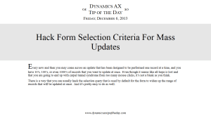 Hack Form Selection Criteria For Mass Updates