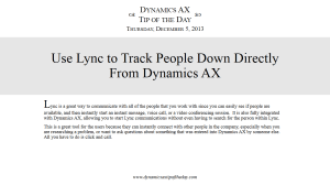 Use Lync to Track People Down Directly From Dynamics AX