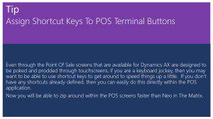 Tip Of The Day - Assign Shortcut Keys To POS Terminal Buttons