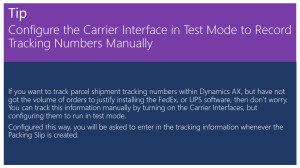 Configure the Carrier Interface in Test Mode to Record Tracking Numbers Manually