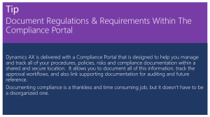 Tip Of The Day - Document Regulations & Requirements Within The Compliance Portal
